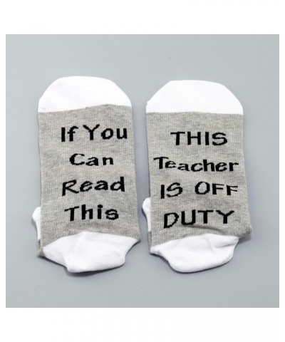 Teacher Appreciation Gifts Teacher Socks If You Can Read This Teacher Is Off Duty Socks End Of School Gift 2 Pairs/Set - Ankl...