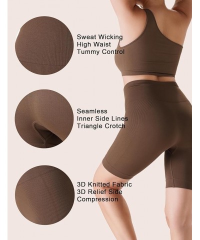 Workout Leggings for Women High Waist Tummy Contral Yoga Leggings,Compression Pants 8" Coffee $15.10 Leggings