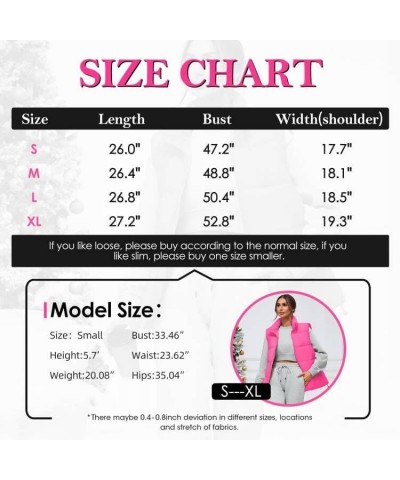 Puffer Vest Women Outerwear Vests Sleeveless Stand Collar Oversized Zip Up Padded Puffy Winter Gilet Jacket Coat Red $14.69 V...