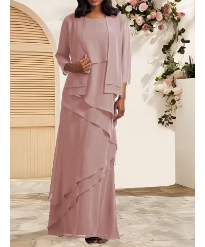 Mother of Bride Dresses with Jacket 2-Pieces Long Mother of The Groom Dress Ruffle Chiffon Formal Evening Gowns Mint $33.00 D...