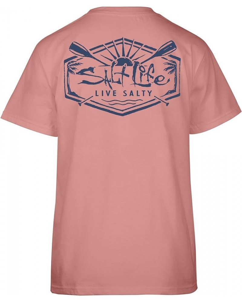 Women's Sunrise Paddle Short Sleeve Tee Pink Clay Small $10.89 T-Shirts