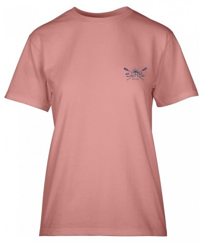 Women's Sunrise Paddle Short Sleeve Tee Pink Clay Small $10.89 T-Shirts