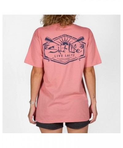 Women's Sunrise Paddle Short Sleeve Tee Pink Clay Small $10.89 T-Shirts