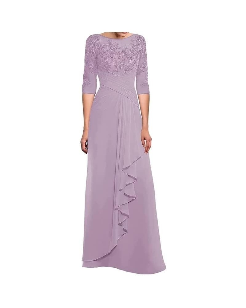 Mother of The Bride Dresses for Wedding 3/4 Long Sleeves Lace Applique Wedding Guest Dress Women's Formal Dresses Mauve $32.1...