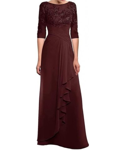 Mother of The Bride Dresses for Wedding 3/4 Long Sleeves Lace Applique Wedding Guest Dress Women's Formal Dresses Mauve $32.1...