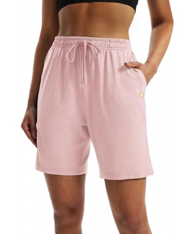 Women's 7" Bermuda Shorts Jersey Shorts with Pockets Workout Yoga Athletic Long Shorts for Women Pink $11.59 Activewear