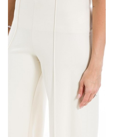 Women's High Waist Wide Leg Ponte Pant Cream $17.61 Pants