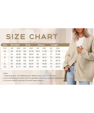 Women's Open Front Knit Cardigan Casual Long Sleeve Oversized Button Lightweight Sweater Outwear Navy Blue $14.35 Sweaters