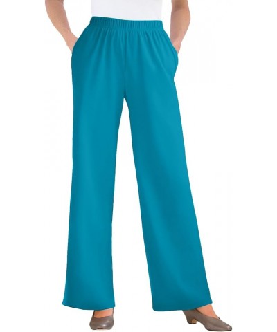 Women's Plus Size 7-Day Knit Wide-Leg Pant Turq Blue $17.14 Pants