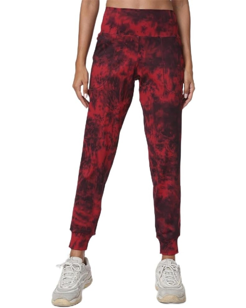 Joggers Pants for Women-Quick Dry Sweatpants with Pockets for Travel Athletics Casual and Outdoor Dark Red Tie Dye $18.89 Act...