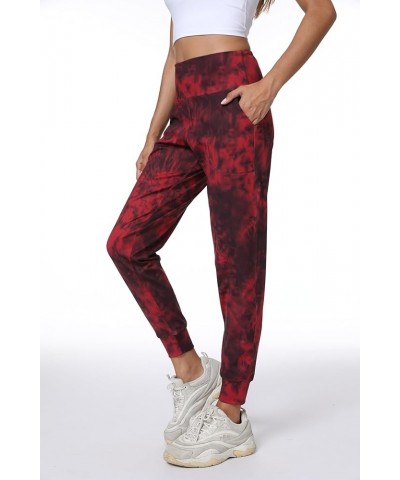 Joggers Pants for Women-Quick Dry Sweatpants with Pockets for Travel Athletics Casual and Outdoor Dark Red Tie Dye $18.89 Act...