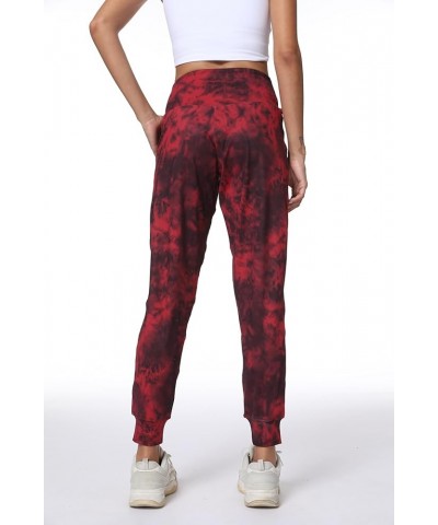 Joggers Pants for Women-Quick Dry Sweatpants with Pockets for Travel Athletics Casual and Outdoor Dark Red Tie Dye $18.89 Act...