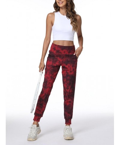 Joggers Pants for Women-Quick Dry Sweatpants with Pockets for Travel Athletics Casual and Outdoor Dark Red Tie Dye $18.89 Act...