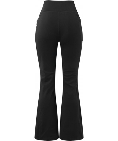 Women's Flare Leggings with Pockets Tummy Pants High Waisted Pants Pants for Women Athletic Leggings for Women High Black-g $...