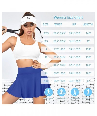 Pleated Tennis Skirt for Women with Shorts Athletic Golf Skorts with Pockets High Waisted Workout Running Skirts Blue $16.10 ...