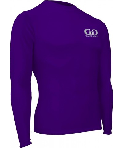 HT-603L-CB Men’s and Women’s Athletic Compression Long Sleeve Crew Neck Shirt Purple $15.30 Tops