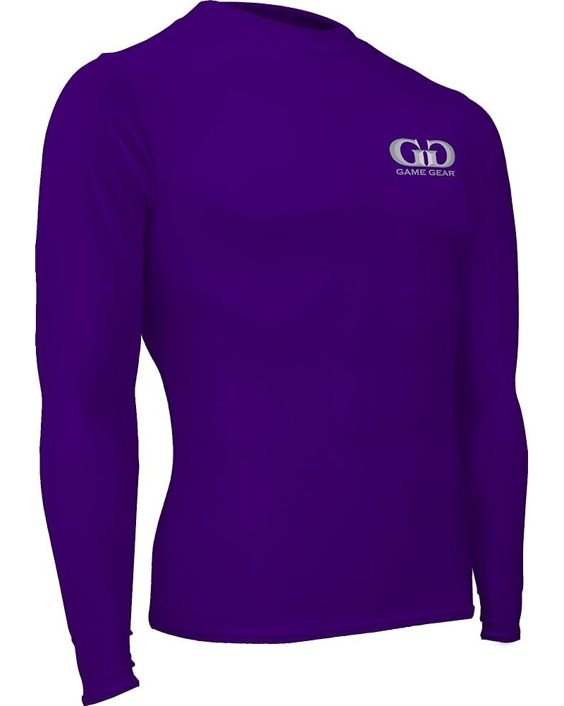 HT-603L-CB Men’s and Women’s Athletic Compression Long Sleeve Crew Neck Shirt Purple $15.30 Tops