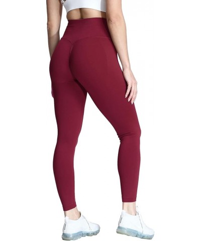 Women's Scrunch Butt Lifting Seamless Leggings Booty High Waisted Workout Yoga Pants A Wine Red $13.49 Activewear