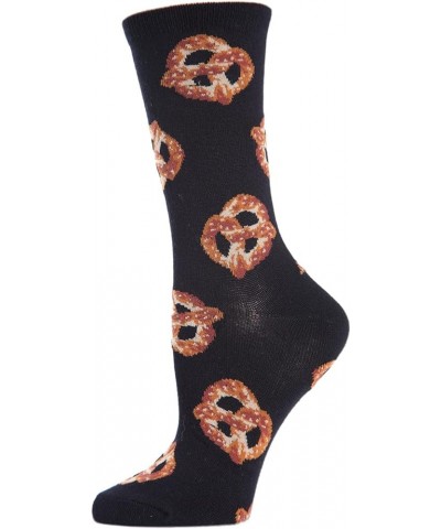 Hot Pretzel Bamboo Blend Crew Socks Black $7.53 Socks