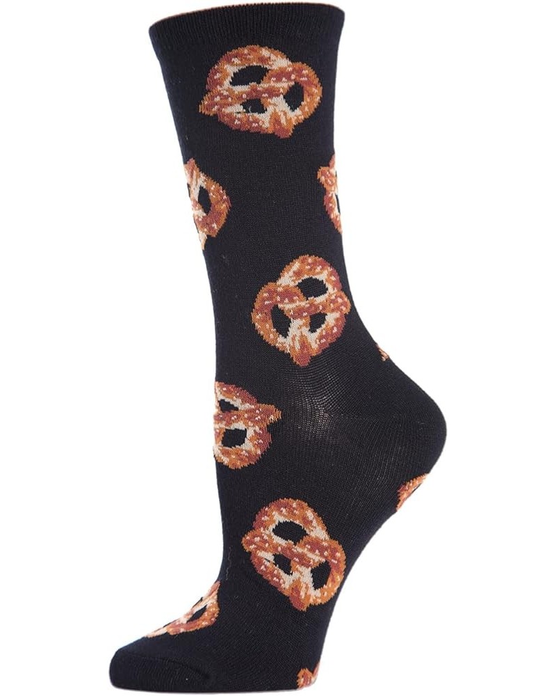 Hot Pretzel Bamboo Blend Crew Socks Black $7.53 Socks