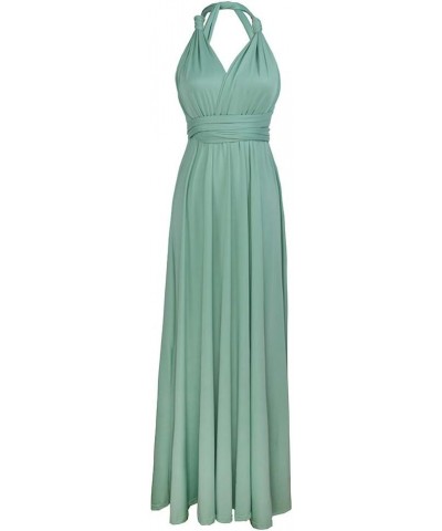 Women's Sleeveless Halter Neck Loose Plain Maxi Dresses Casual Long Dresses Grassgreen $17.86 Dresses