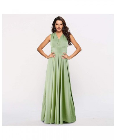 Women's Sleeveless Halter Neck Loose Plain Maxi Dresses Casual Long Dresses Grassgreen $17.86 Dresses