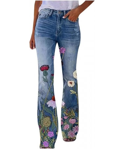 Flared Jeans for Women High Waisted Sexy Shaping Curvy Strtchy Bootcut Bell Bottom Denim Pants with Classic Wide Leg 04★blue ...