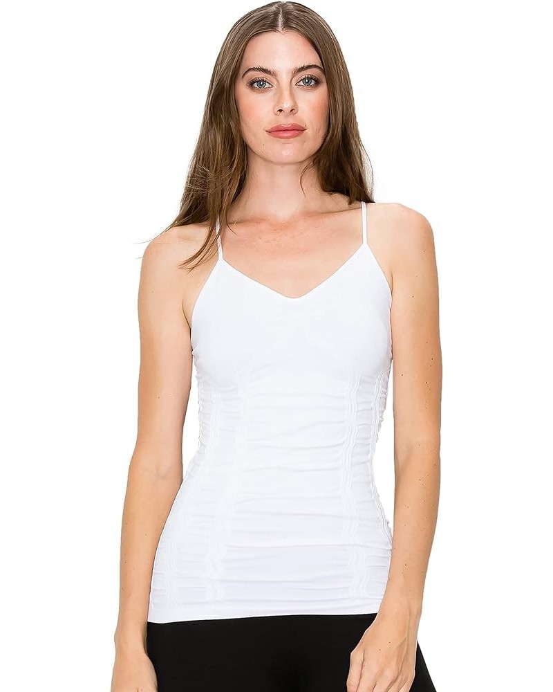 American Made Seamless Corset Cami, UV Protective Fabric UPF 50+ (Made with Love in The USA) White $10.20 Bras