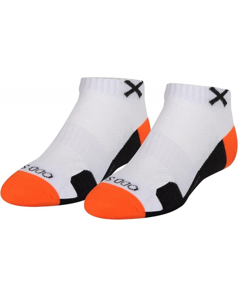 Basix Ankle Socks, Low Cut Comfort Fit, Cushioned Athletic Syles for Women Orange White Black $10.43 Activewear