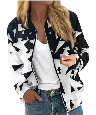 Women Clothing,2023 Trendy Women Casual Jacket Jackets For Women Long Sleeve Lightweight Zip Up Cropped Fashion Print 2-dark ...