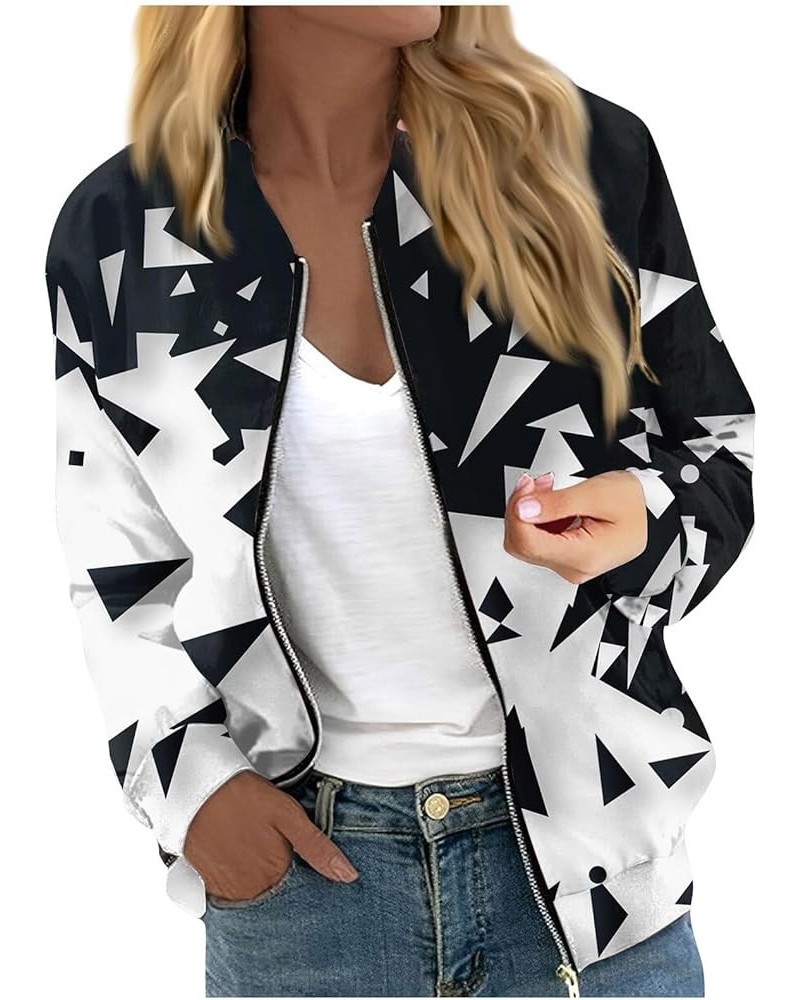 Women Clothing,2023 Trendy Women Casual Jacket Jackets For Women Long Sleeve Lightweight Zip Up Cropped Fashion Print 2-dark ...