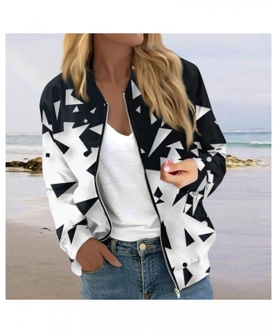 Women Clothing,2023 Trendy Women Casual Jacket Jackets For Women Long Sleeve Lightweight Zip Up Cropped Fashion Print 2-dark ...