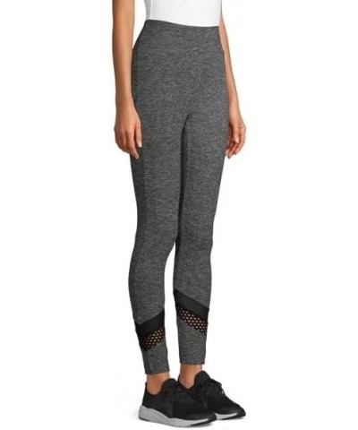 Grey High Rise Ankle Leggings with Double Mesh Detail Grey $13.44 Leggings