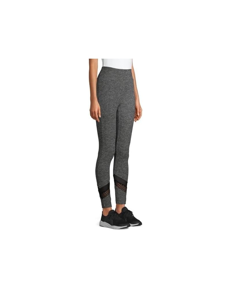 Grey High Rise Ankle Leggings with Double Mesh Detail Grey $13.44 Leggings