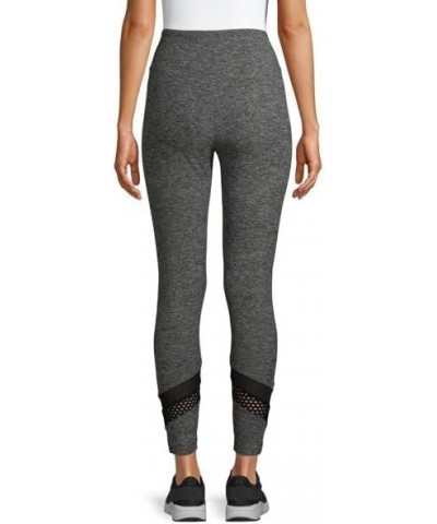 Grey High Rise Ankle Leggings with Double Mesh Detail Grey $13.44 Leggings