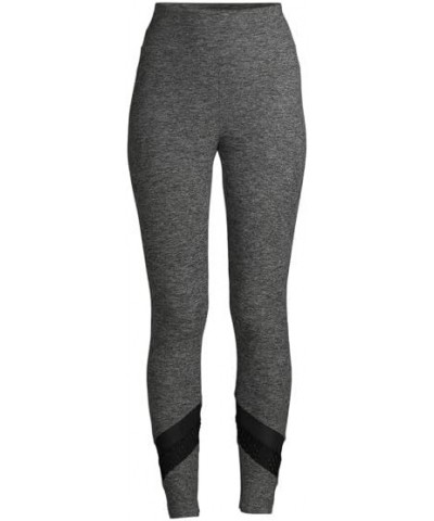 Grey High Rise Ankle Leggings with Double Mesh Detail Grey $13.44 Leggings