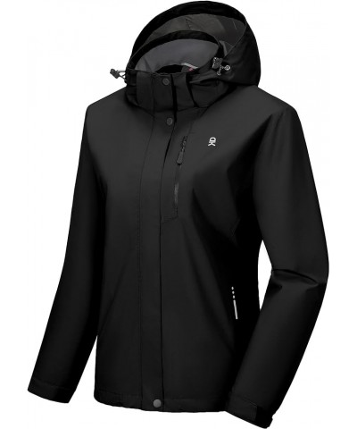 Women's Waterproof Rain Jacket Lightweight Hooded Raincoat for Travel Hiking Golf Black $33.91 Coats