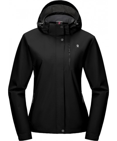 Women's Waterproof Rain Jacket Lightweight Hooded Raincoat for Travel Hiking Golf Black $33.91 Coats