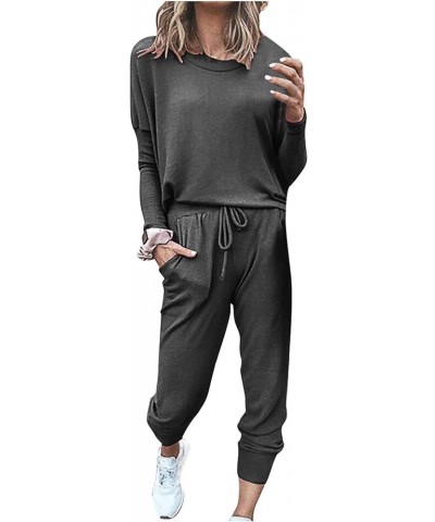 Womens Loungewear Set 2 Piece Outfits Jogger Pants Sweatsuits Workout Tracksuits Plain/Christmas Graphic Pullover Top A-dark ...