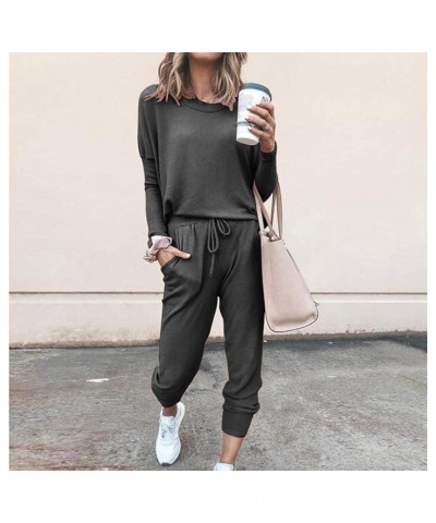 Womens Loungewear Set 2 Piece Outfits Jogger Pants Sweatsuits Workout Tracksuits Plain/Christmas Graphic Pullover Top A-dark ...