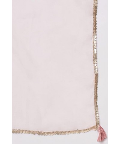 Women's Viscose Silk Chikankari Kurta Palazzo Dupatta set Peach $29.98 Sleep & Lounge