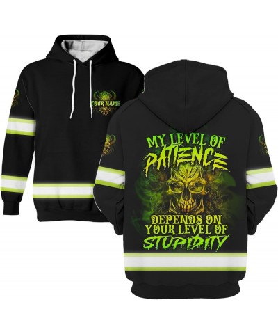 High Visibility Hoodie Skull Funny Quote Collection Safety Workwear Custom Name for Workers, Runners, Truckers 311atiz016 $30...