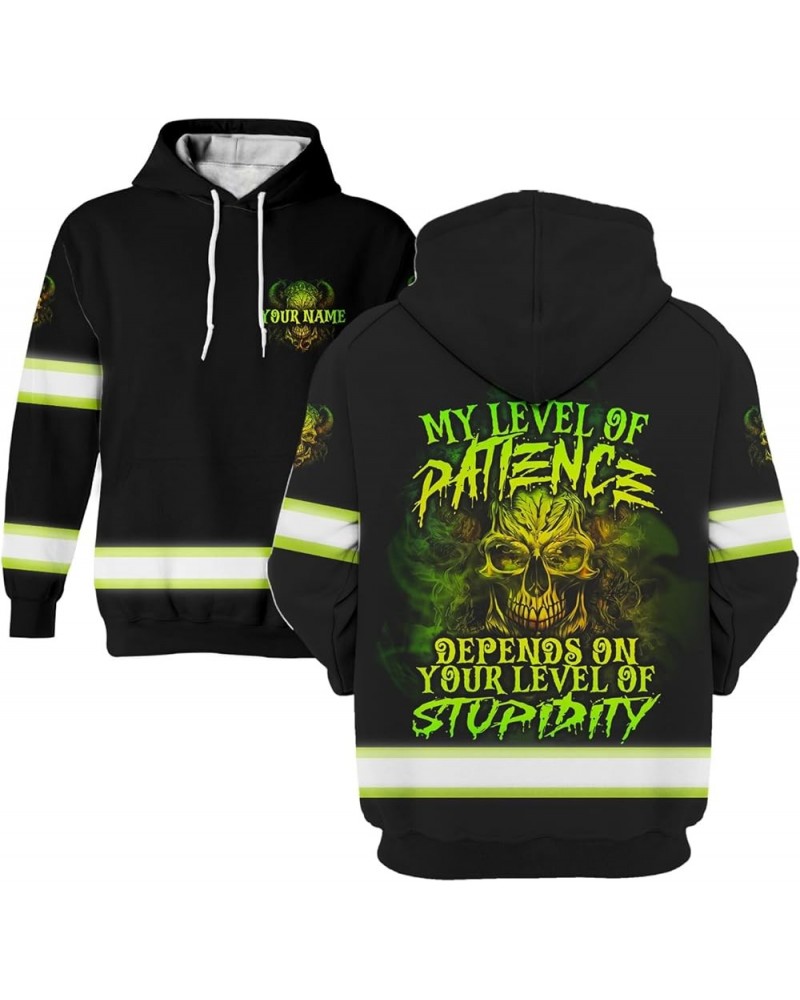 High Visibility Hoodie Skull Funny Quote Collection Safety Workwear Custom Name for Workers, Runners, Truckers 311atiz016 $30...