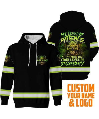 High Visibility Hoodie Skull Funny Quote Collection Safety Workwear Custom Name for Workers, Runners, Truckers 311atiz016 $30...