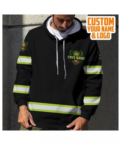 High Visibility Hoodie Skull Funny Quote Collection Safety Workwear Custom Name for Workers, Runners, Truckers 311atiz016 $30...