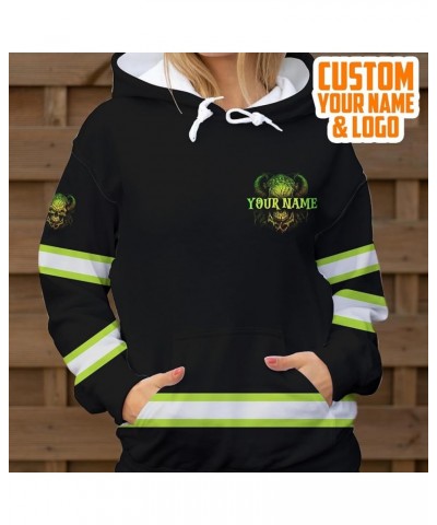 High Visibility Hoodie Skull Funny Quote Collection Safety Workwear Custom Name for Workers, Runners, Truckers 311atiz016 $30...