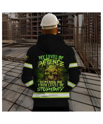 High Visibility Hoodie Skull Funny Quote Collection Safety Workwear Custom Name for Workers, Runners, Truckers 311atiz016 $30...