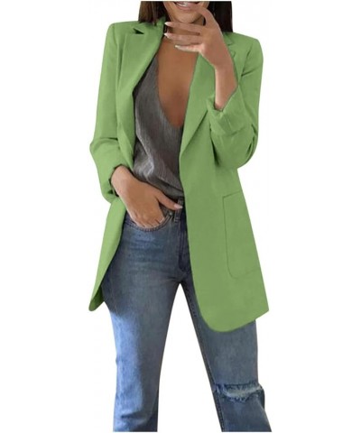 Fall 2023 Blazer Jackets for Women Casual Oversized Lapel Lightweight Blazer Open Front Long Sleeve Jacket Pockets Green 3 $5...