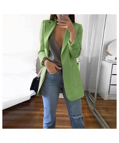 Fall 2023 Blazer Jackets for Women Casual Oversized Lapel Lightweight Blazer Open Front Long Sleeve Jacket Pockets Green 3 $5...