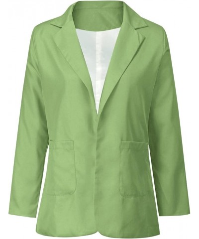 Fall 2023 Blazer Jackets for Women Casual Oversized Lapel Lightweight Blazer Open Front Long Sleeve Jacket Pockets Green 3 $5...